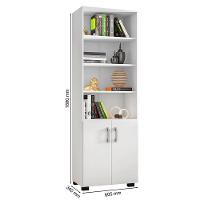 Kit Livreiro 2 Portas Pequenas Livreiro 5 Prateleiras Office Branco - 7