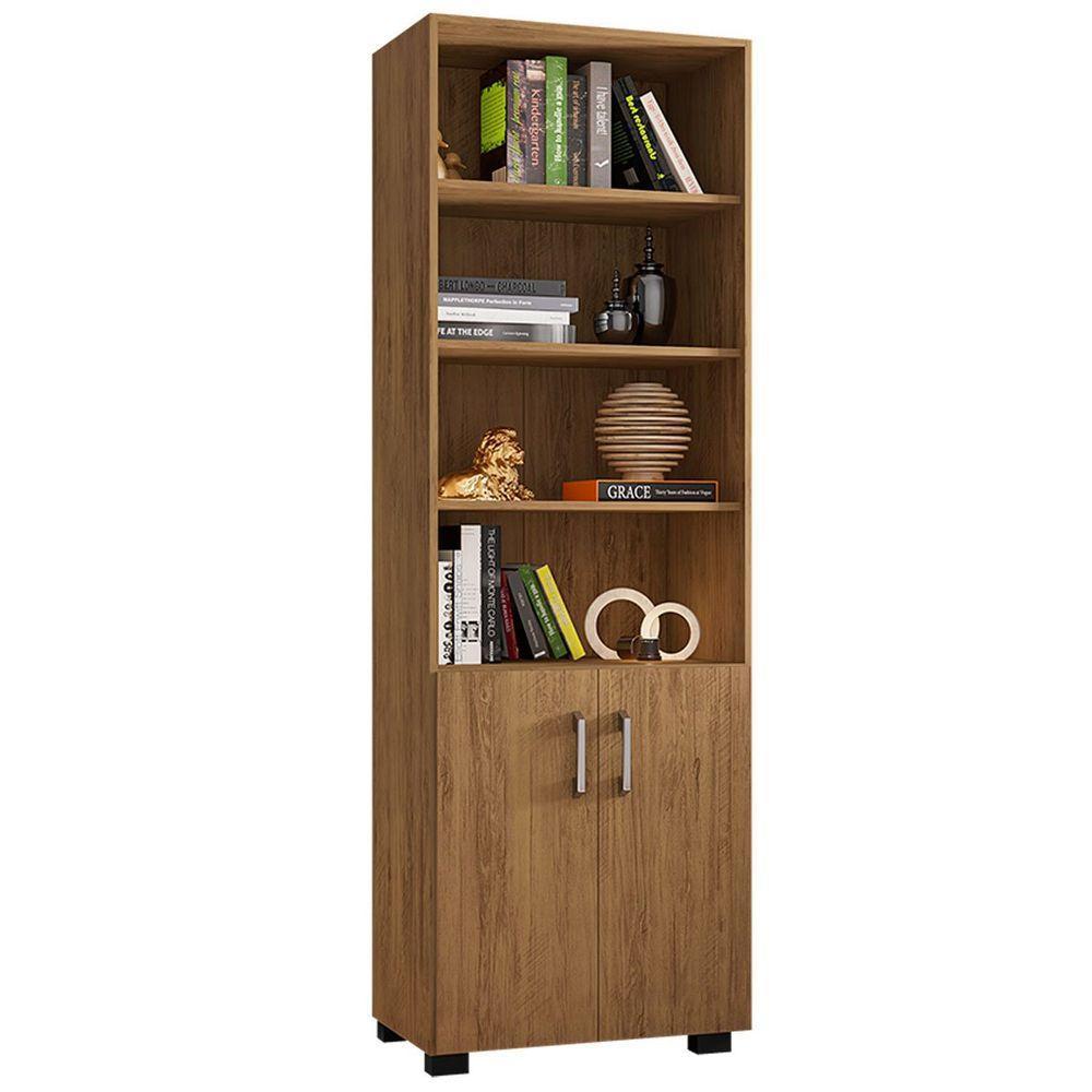 Kit Livreiro 2 Portas Pequenas Livreiro 5 Prateleiras Office Freijó - 3