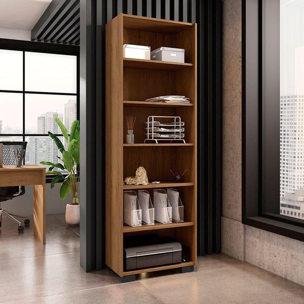 Kit Livreiro 2 Portas Pequenas Livreiro 5 Prateleiras Office Freijó - 6