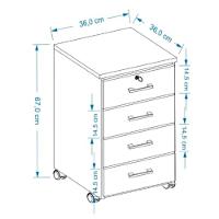 Kit 4 Gaveteiros Escritório Chave E Rodízios 4 Gavetas Gávea Preto - 2