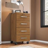 Kit 3 Gaveteiros Para Escritório Com Chave E Rodízios 4 Gavetas Gávea Freijó