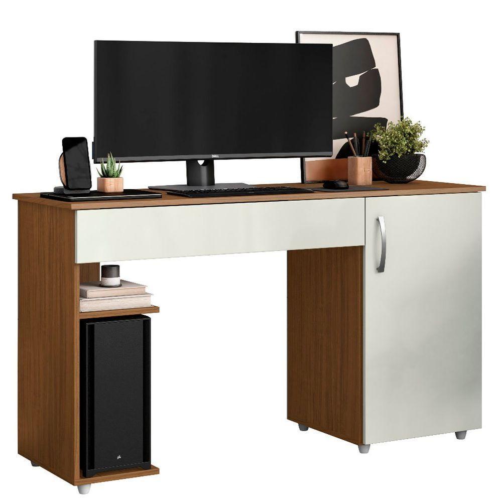 Escrivaninha Para Computador 1 Porta E 1 Gaveta Com Suporte Para Cpu Lara Atacama-off White - 1