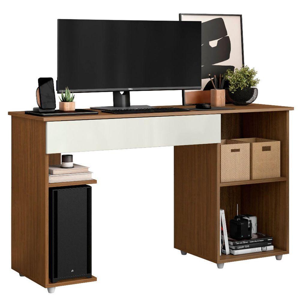 Escrivaninha Para Computador 1 Porta E 1 Gaveta Com Suporte Para Cpu Lara Atacama-off White - 5