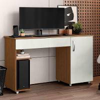 Escrivaninha Para Computador 1 Porta E 1 Gaveta Com Suporte Para Cpu Lara Atacama-off White - 2