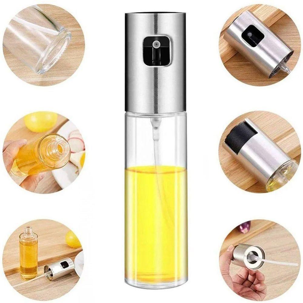 Kit 3 Porta Azeite Vinagre Spray Galheteiro Dosador Aço Inox 100ml - 5