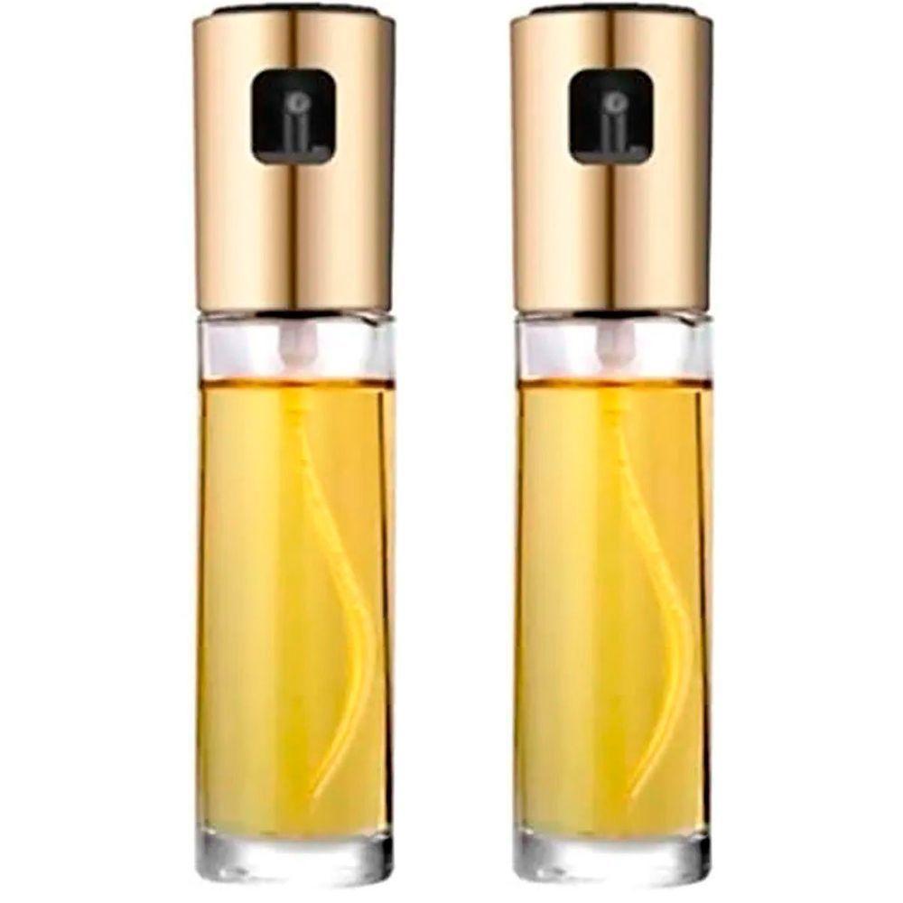 Kit 2 Porta Azeite Vinagre Spray Galheteiro Dosador Aço Inox 100ml - 1