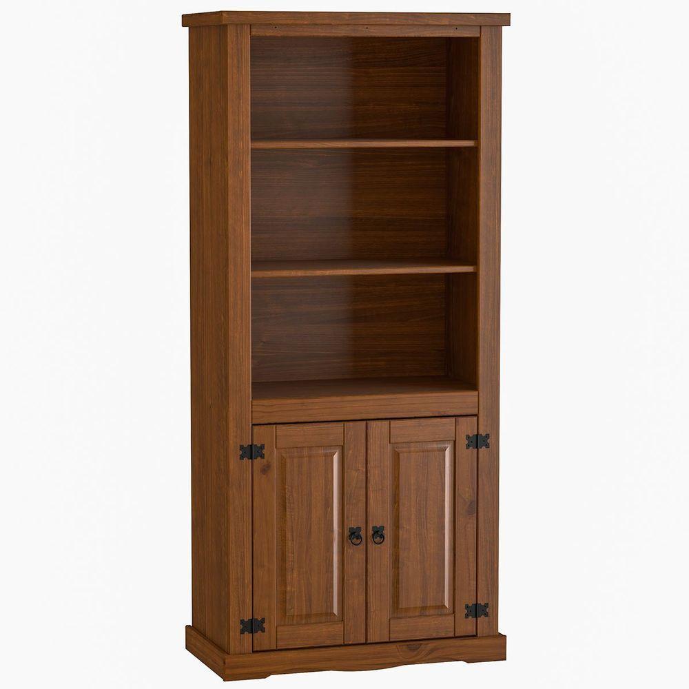 Estante Livreiro 2 Pts Aparador 2 Gav 100% Madeira Imperial Imbuia Fosco - 2