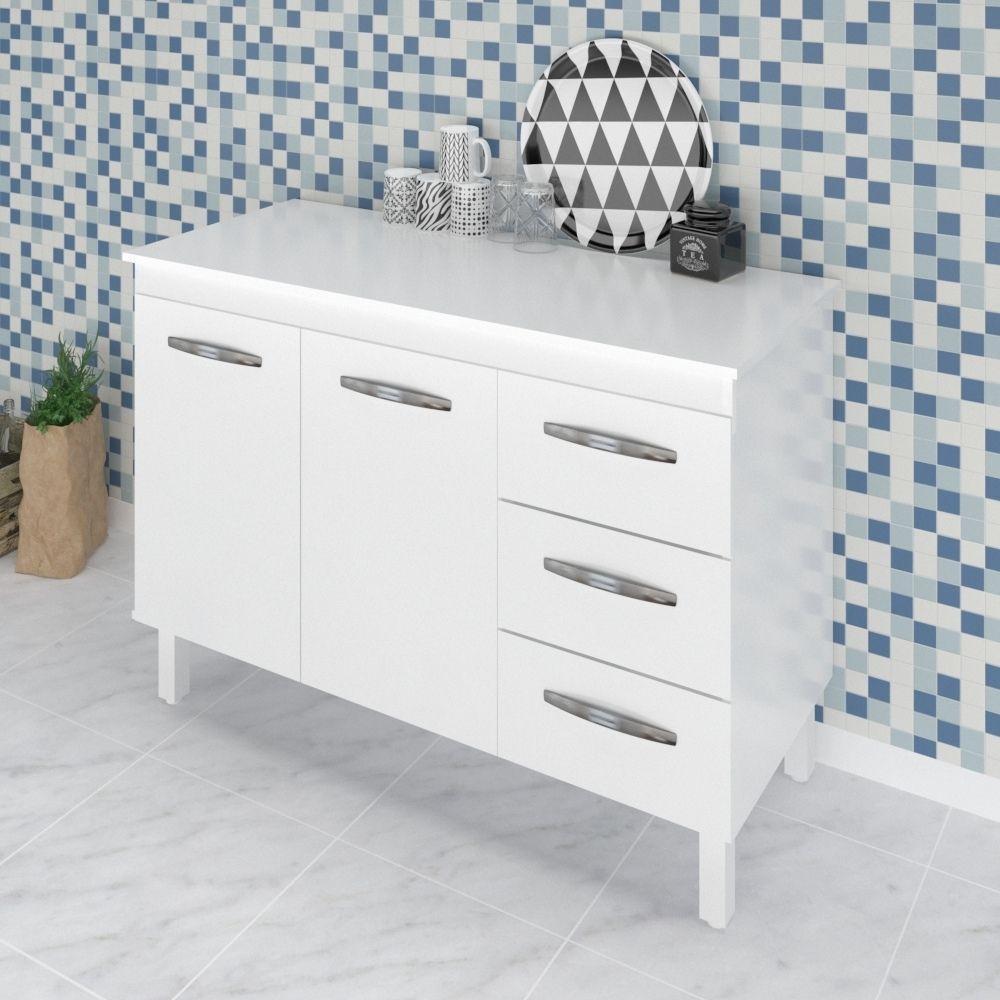 Balcão Com Tampo Bianca 120 Cm Branco Moblis - 2