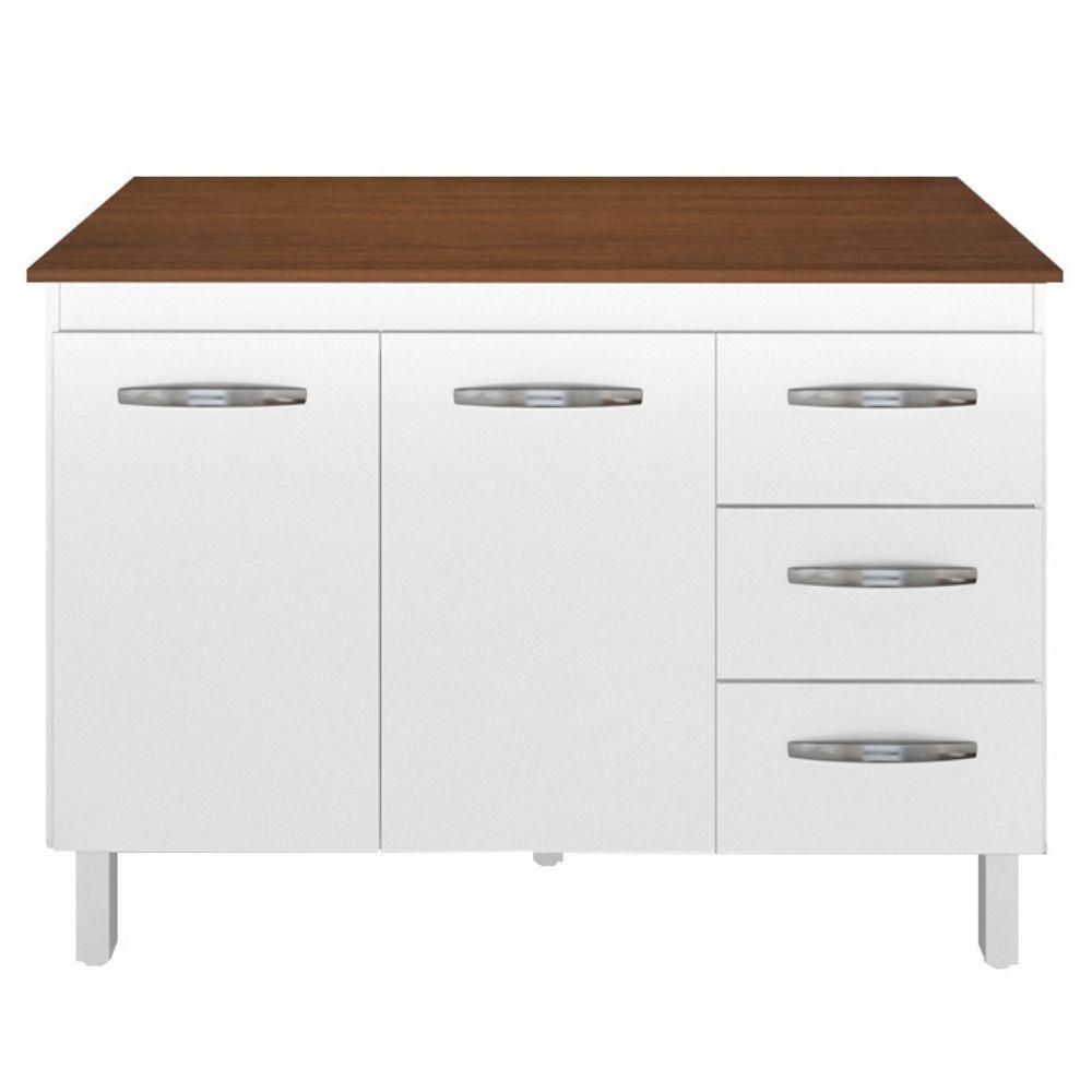 Balcão Com Tampo Bianca 120 Cm Branco Savana Moblis - 1