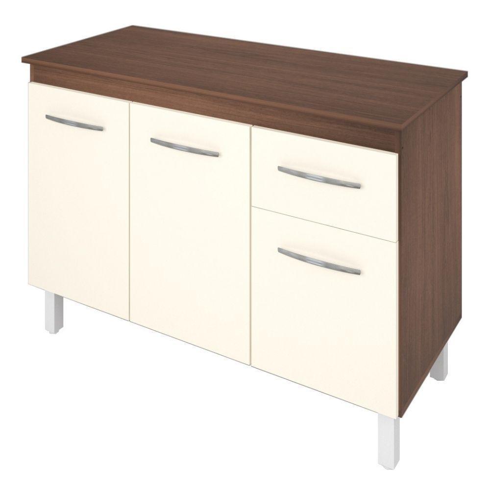 Balcão Com Tampo Anita 120 Cm Savana Off White Moblis - 1