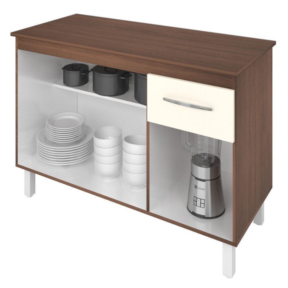 Balcão Com Tampo Anita 120 Cm Savana Off White Moblis - 3