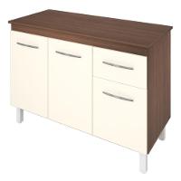 Balcão Com Tampo Anita 120 Cm Savana Off White Moblis - 1