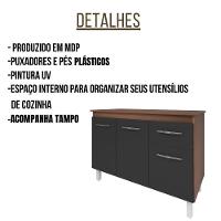 Balcão Com Tampo Anita 120 Cm Savana Moblis