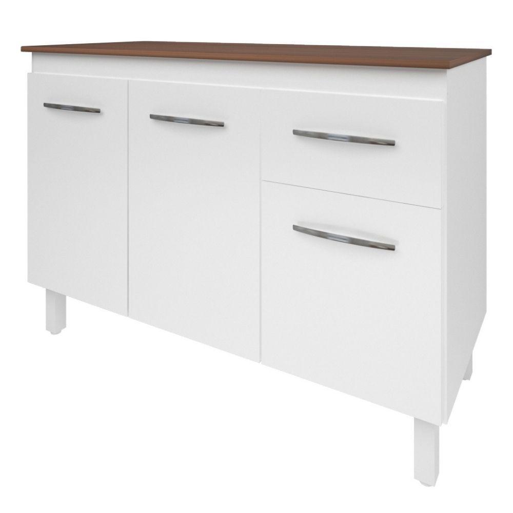 Balcão Com Tampo Anita 120 Cm Branco Savana Moblis - 1