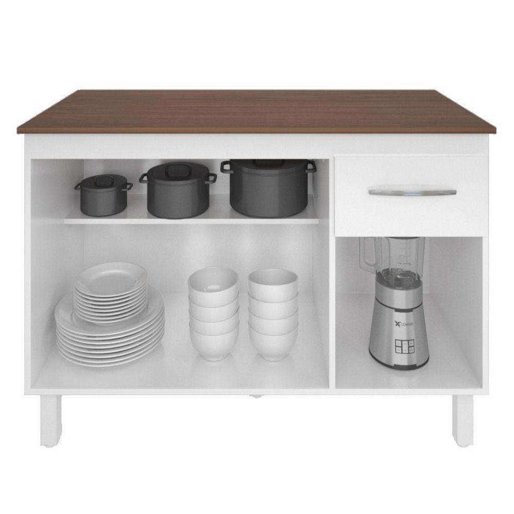 Balcão Com Tampo Anita 120 Cm Branco Savana Moblis - 3