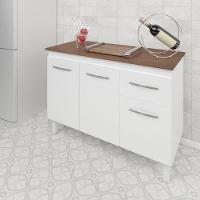 Balcão Com Tampo Anita 120 Cm Branco Savana Moblis - 2