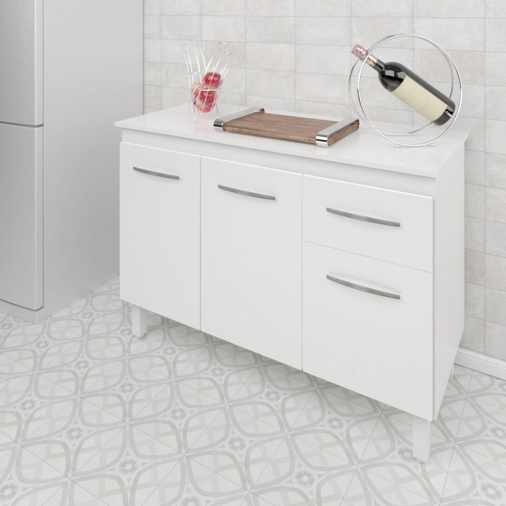 Balcão Com Tampo Anita 120 Cm Branco Moblis - 2