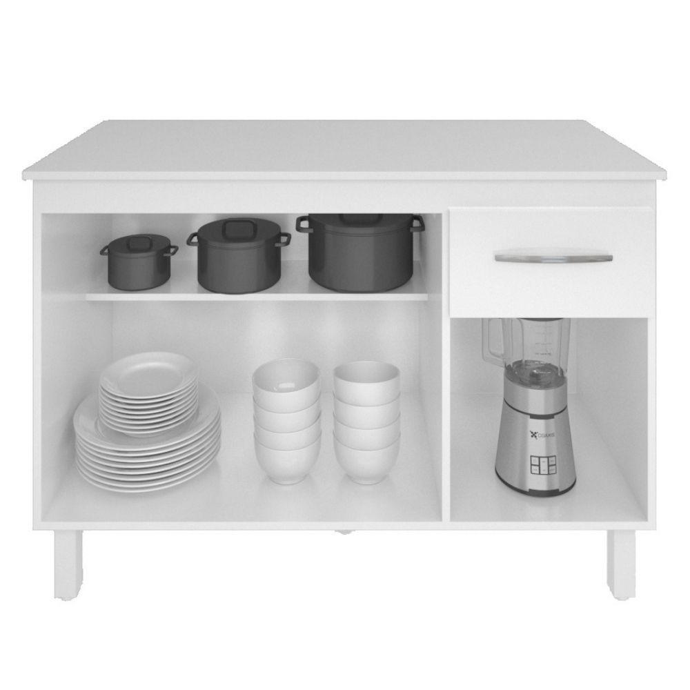 Balcão Com Tampo Anita 120 Cm Branco Moblis - 3