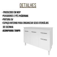 Balcão Com Tampo Anita 120 Cm Branco Moblis