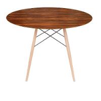 Conjunto Mesa Eames Eiffel Dsw Redonda Pau Ferro 120cm + 4 Cadeiras Eames Dsw - Amarela - 4