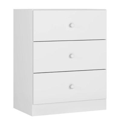 Cômoda Infantil Louise 3 Gavetas em MDF com Puxador Plástico Branco