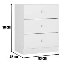 Cômoda Infantil Louise 3 Gavetas Branco Ajl - 5