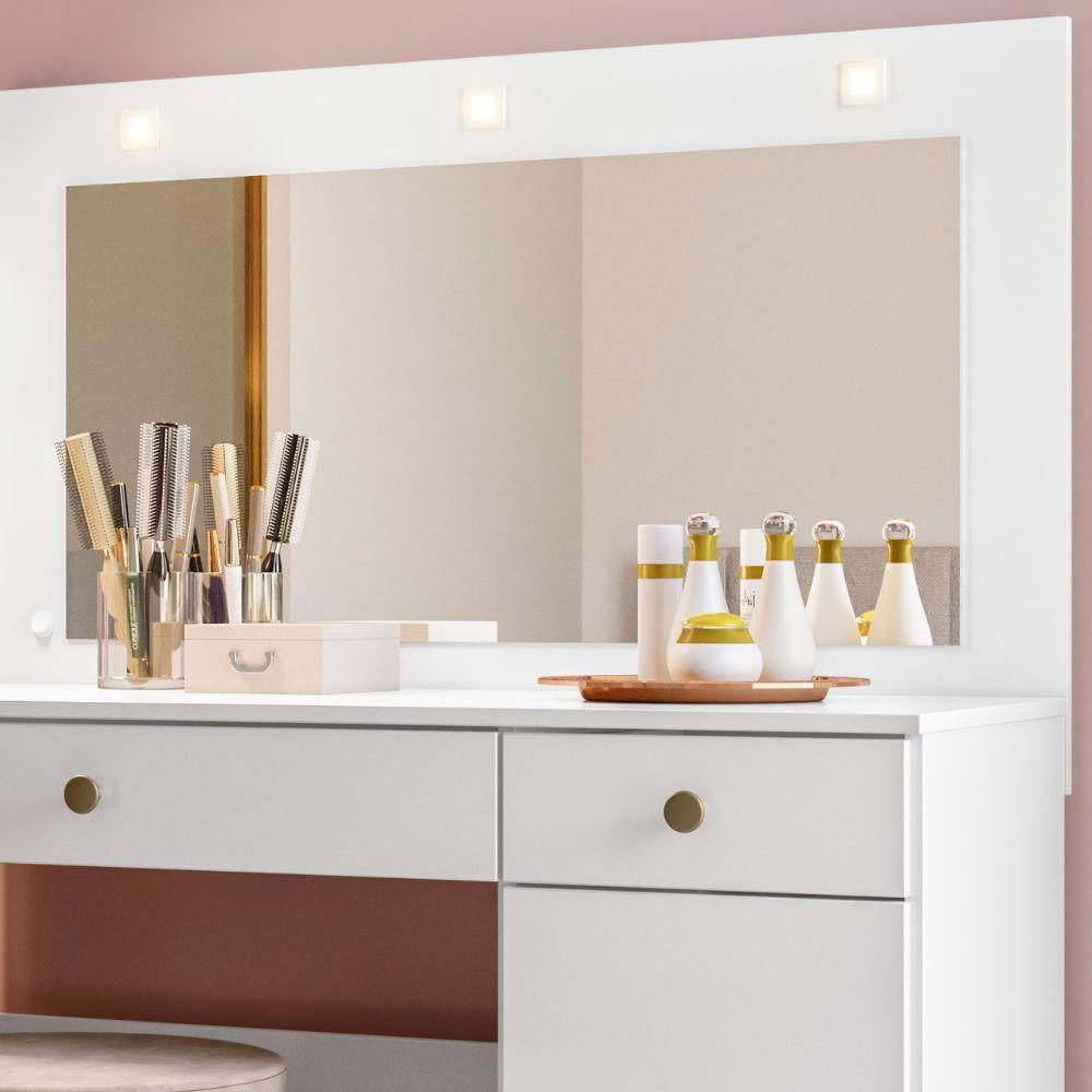 Penteadeira Camarim Bella Com Espelho E Led Branco Moval - 3