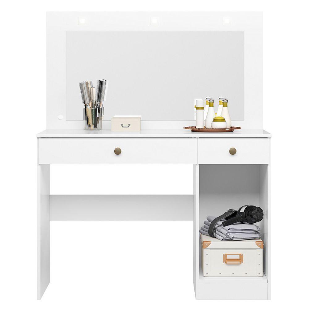 Penteadeira Camarim Bella Com Espelho E Led Branco Moval - 4