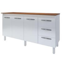 Balcão Com Tampo Emily 160 Cm Branco Savana Moblis - 1