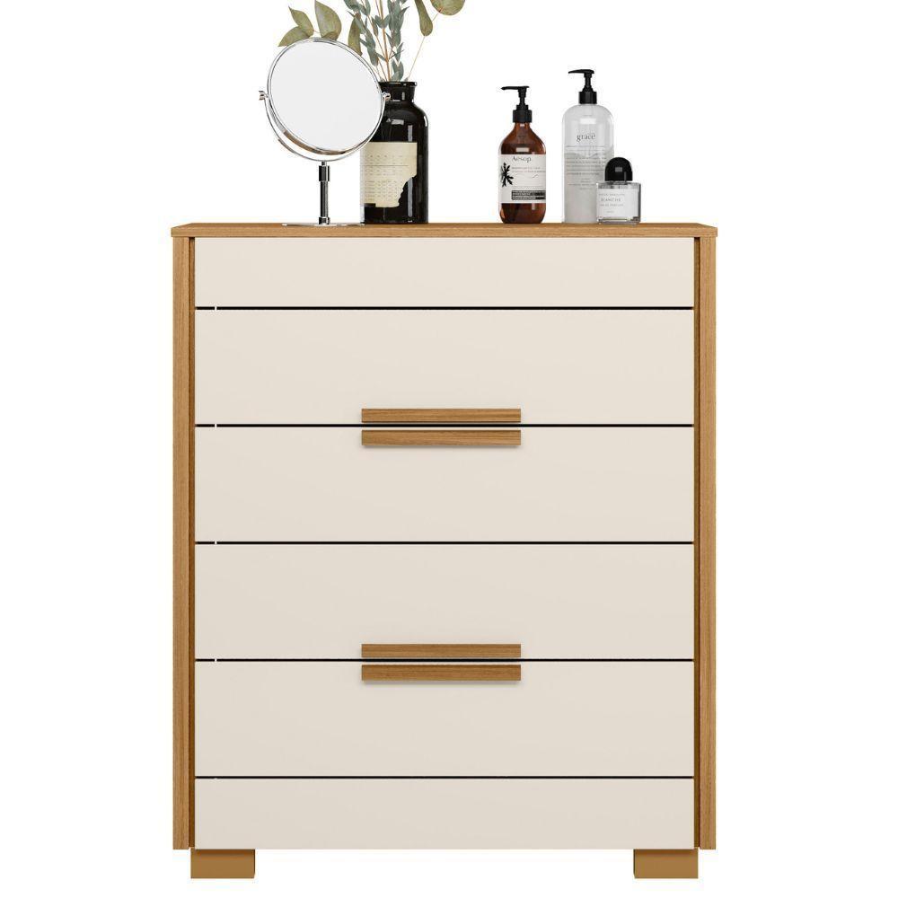 Cômoda Dhara 4 Gavetas Freijó Off White Moval - 4