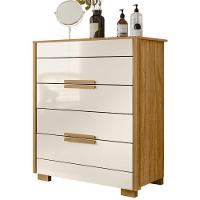 Cômoda Dhara 4 Gavetas Freijó Off White Moval - 1