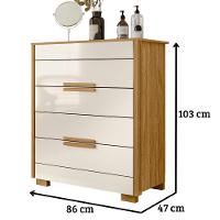 Cômoda Dhara 4 Gavetas Freijó Off White Moval - 6