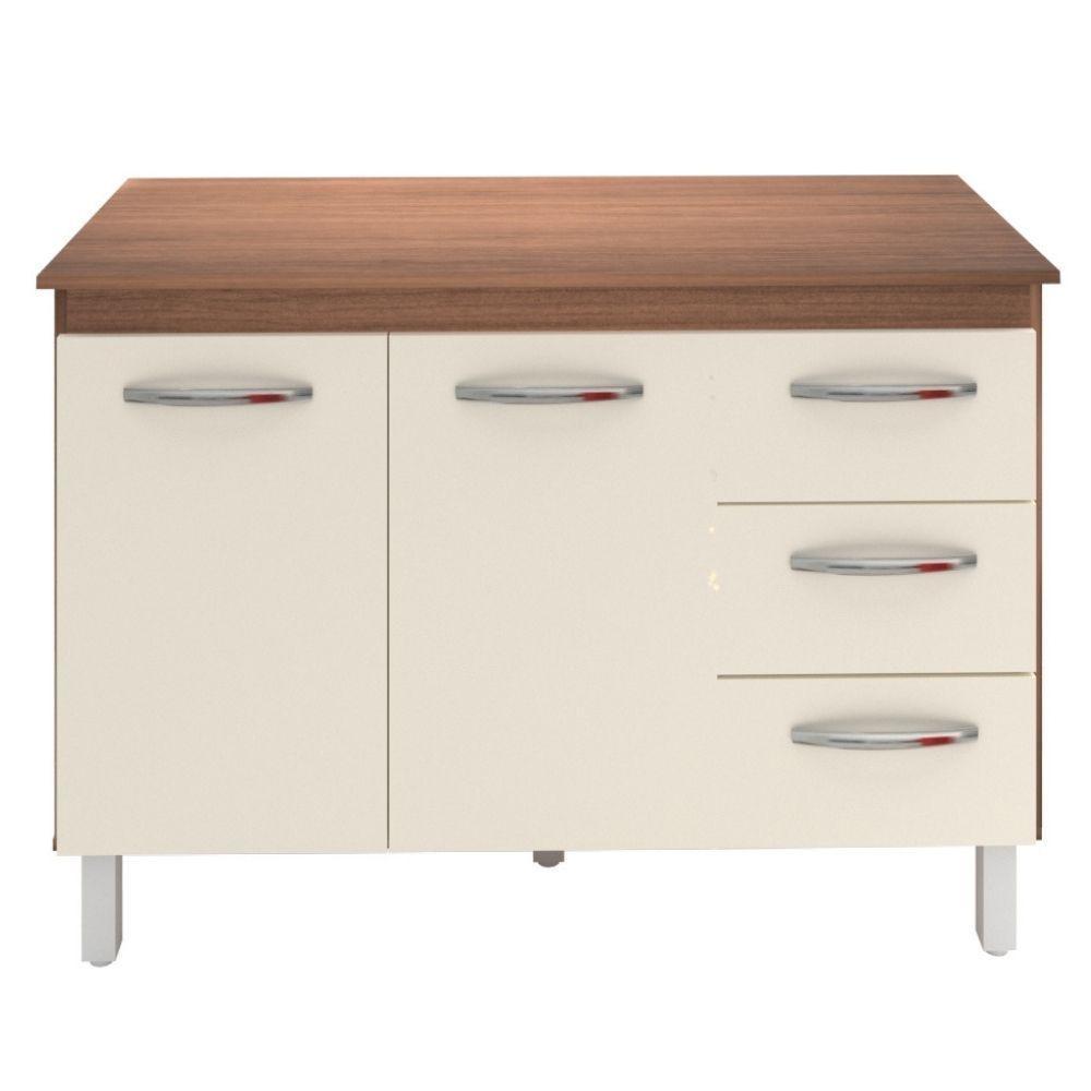 Balcão Com Tampo Bianca 120 Cm Savana Off White Moblis - 1