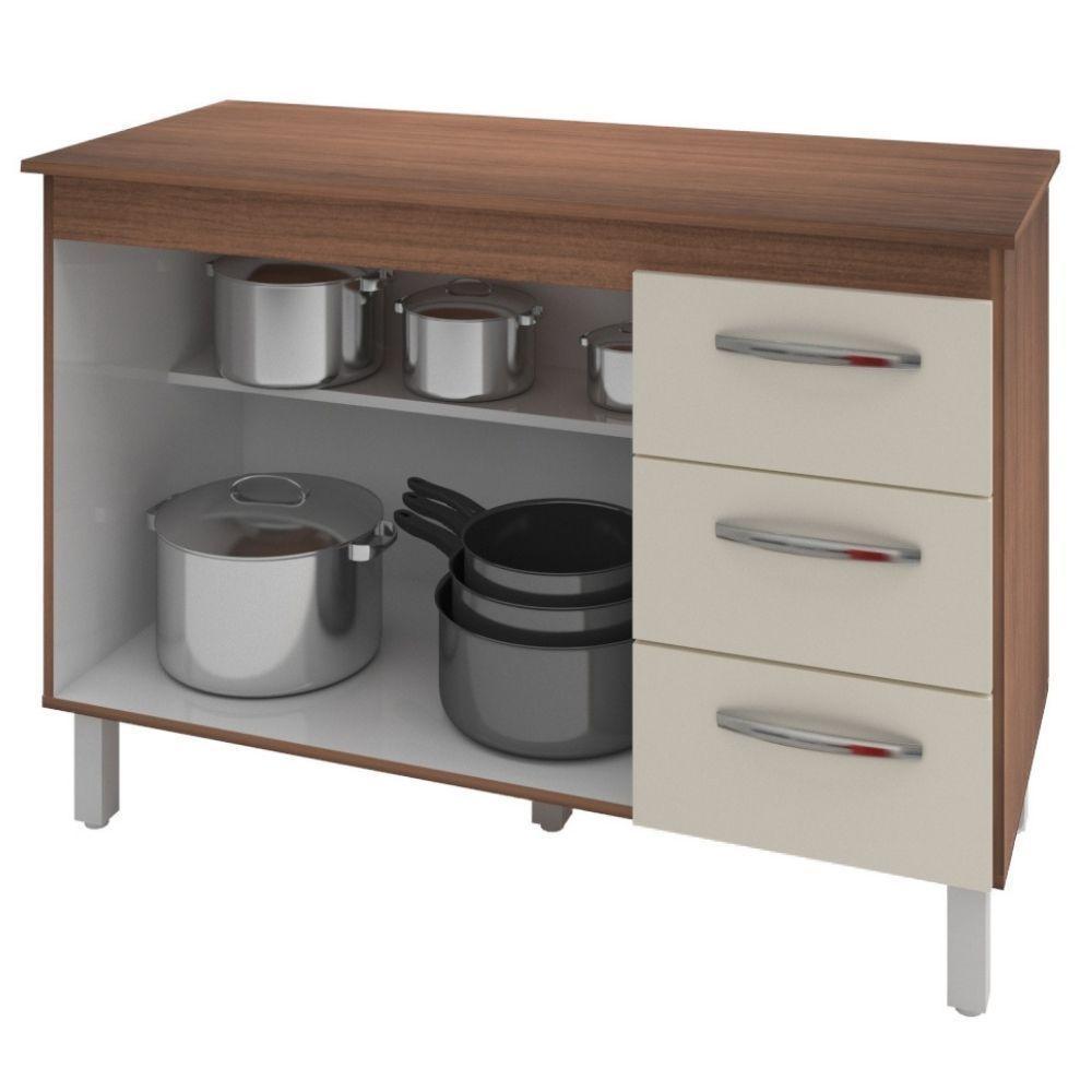 Balcão Com Tampo Bianca 120 Cm Savana Off White Moblis - 3