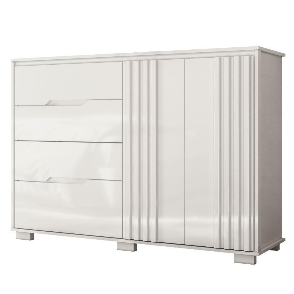 Cômoda Texas 2 Portas E 4 Gavetas Branco Moval - 1