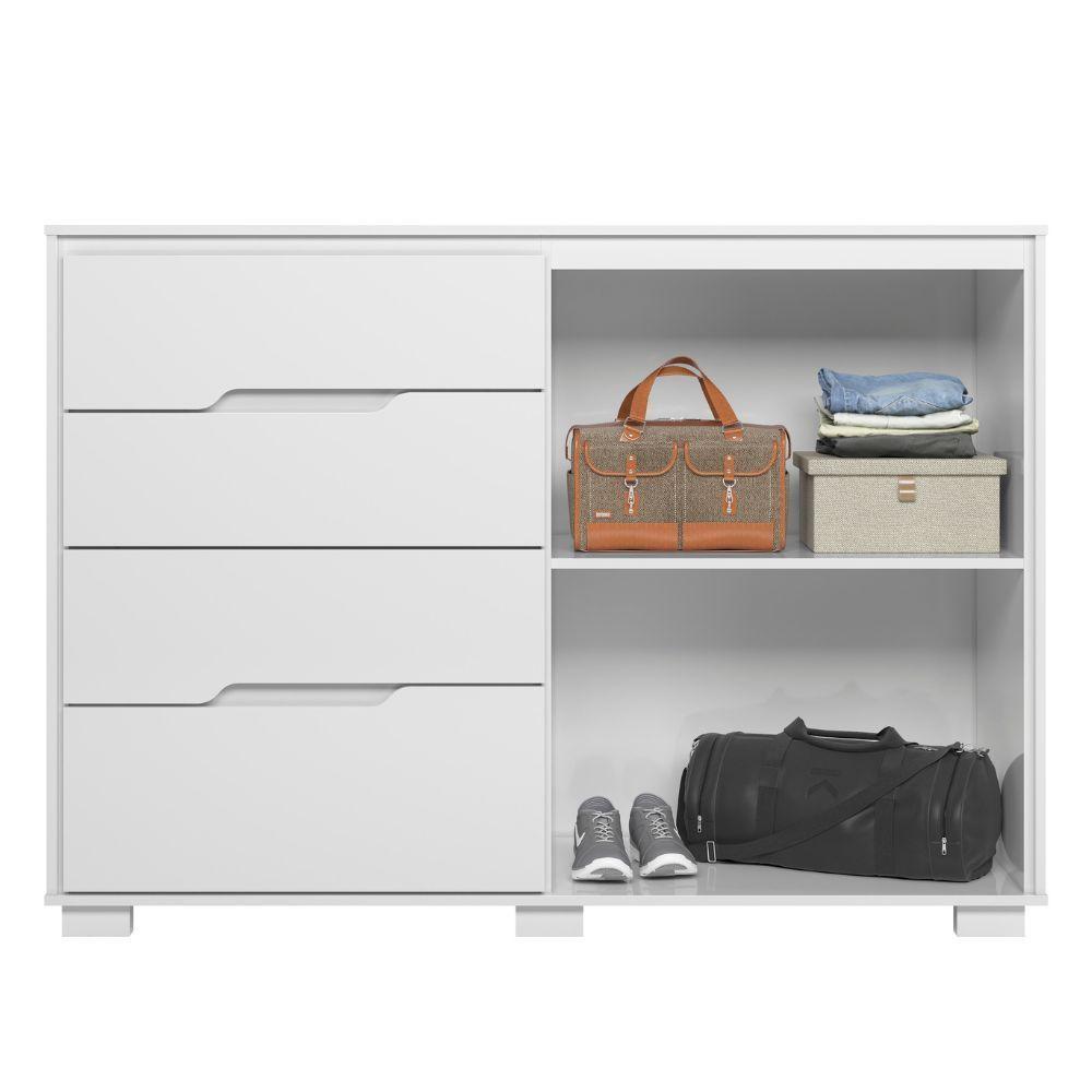 Cômoda Texas 2 Portas E 4 Gavetas Branco Moval - 4
