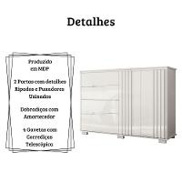 Cômoda Texas 2 Portas E 4 Gavetas Branco Moval - 5
