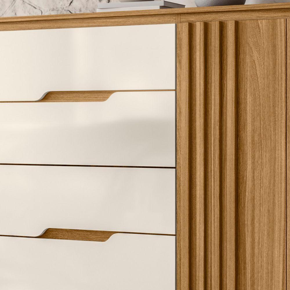 Cômoda Texas 2 Portas E 4 Gavetas Freijó Off White Moval - 3