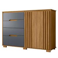 Cômoda Texas 2 Portas E 4 Gavetas Freijó Cinza Moval - 1