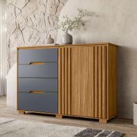 Cômoda Texas 2 Portas E 4 Gavetas Freijó Cinza Moval - 2