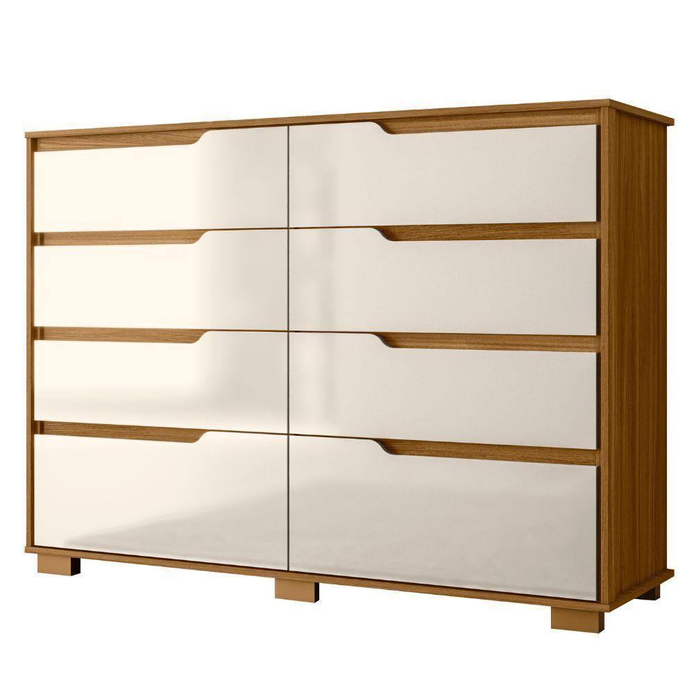 Cômoda Georgia 8 Gavetas Freijó Off White Moval - 1