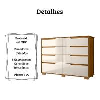 Cômoda Georgia 8 Gavetas Freijó Off White Moval - 5