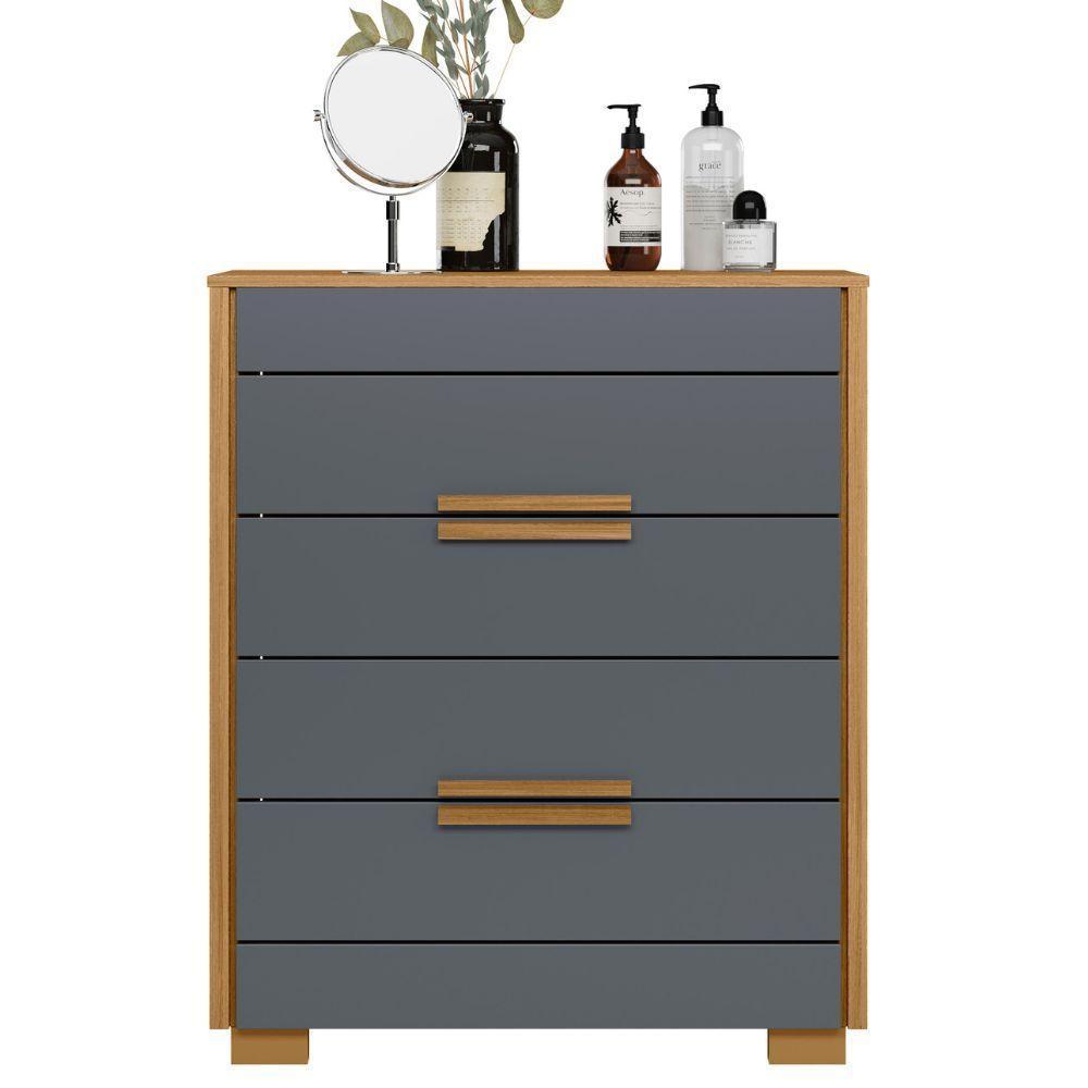 Cômoda Dhara 4 Gavetas Freijó Cinza Moval - 3