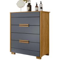 Cômoda Dhara 4 Gavetas Freijó Cinza Moval - 1