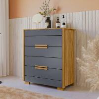 Cômoda Dhara 4 Gavetas Freijó Cinza Moval - 2