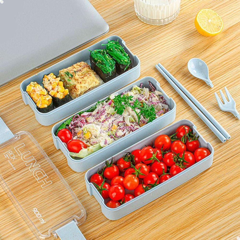 Marmita Fitness Lunch Box 900ml 3 Divisórias Pote Mantimento Bento 3 Em 1 Lorben - 6