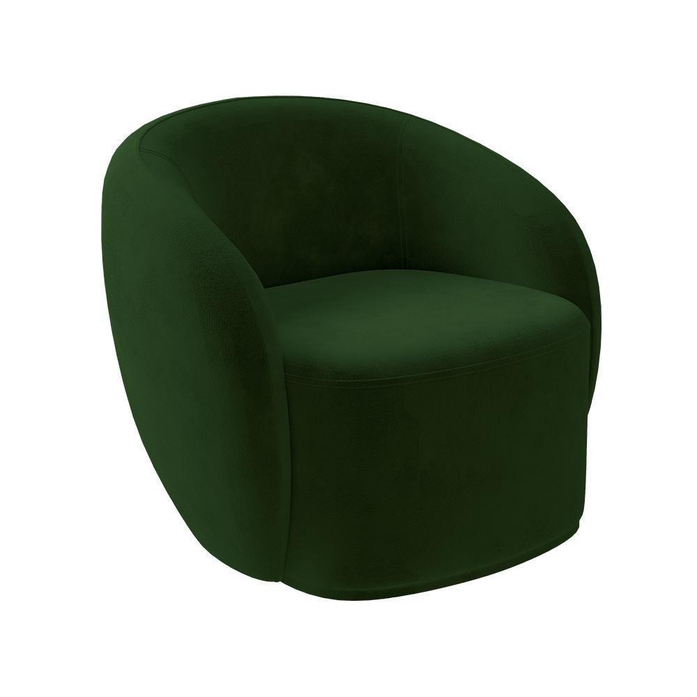 Kit 2 Poltronas Decorativas Sala De Estar íbis Encosto Fixo Veludo Verde G33 - Gran Belo - 3