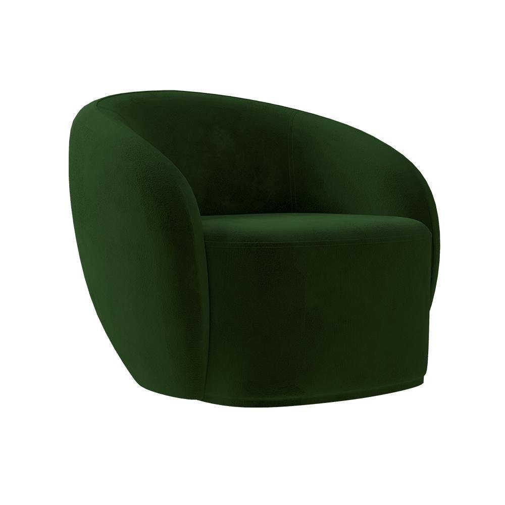 Kit 2 Poltronas Decorativas Sala De Estar íbis Encosto Fixo Veludo Verde G33 - Gran Belo - 5