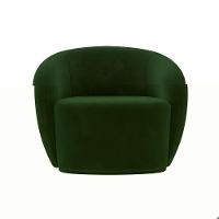 Kit 2 Poltronas Decorativas Sala De Estar íbis Encosto Fixo Veludo Verde G33 - Gran Belo - 6