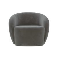 Kit 2 Poltronas Decorativas Sala De Estar íbis Encosto Fixo Veludo Grafite G33 - Gran Belo - 6